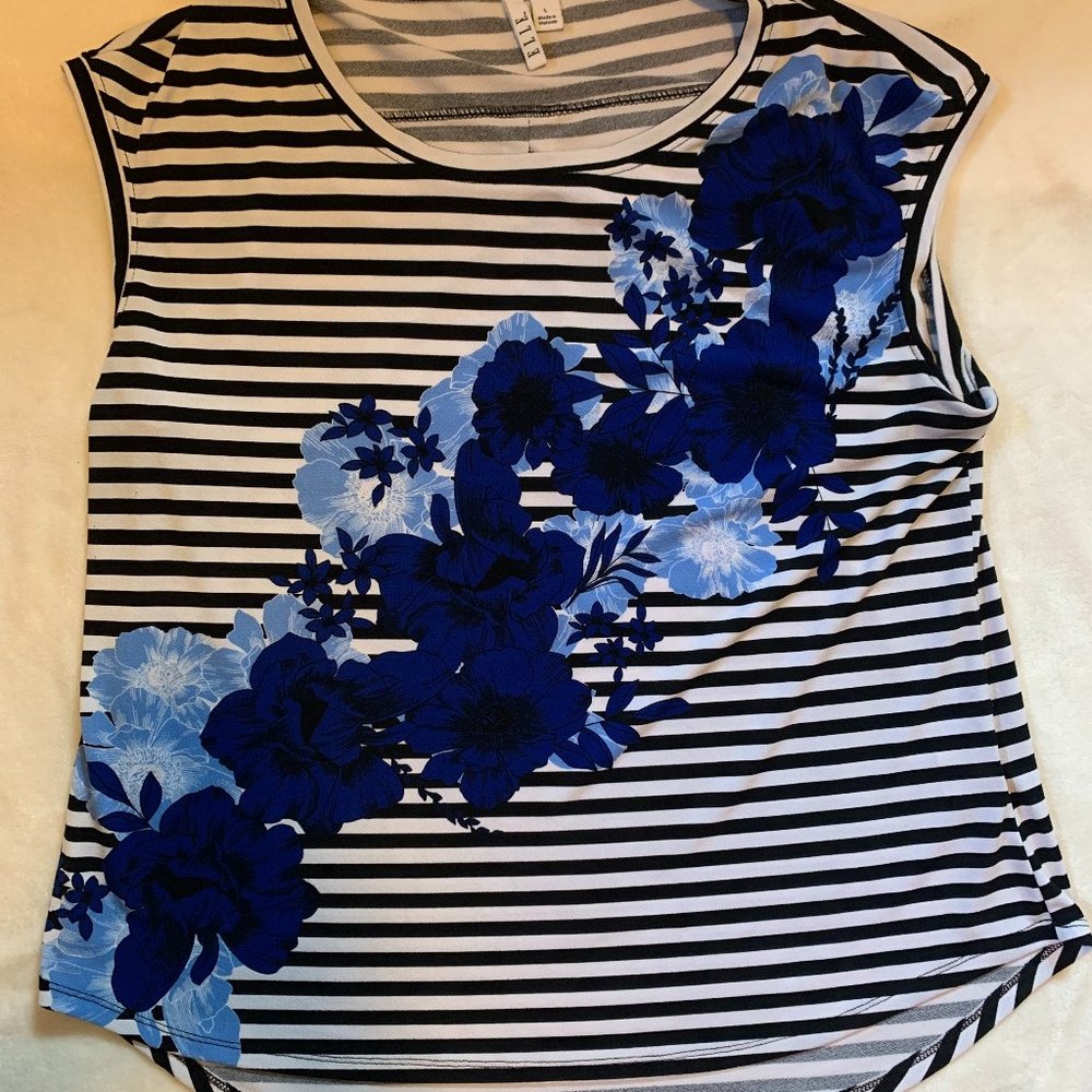 Cap Sleeve Striped Dress Top